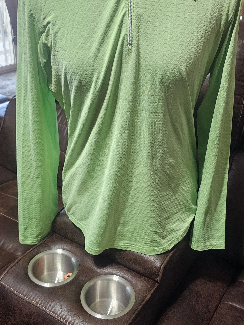 Two. Women's Lightweight Long-Sleeve Quarter-Zip Tops - Light Green